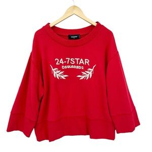 DSQUARED2 Oversized 24-7 Star Sweatshirt Red